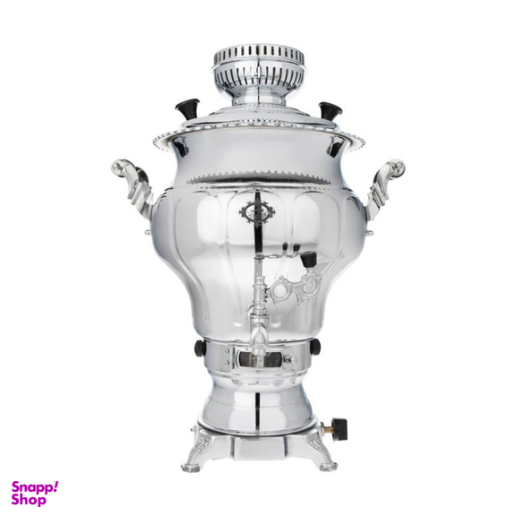 سماور گازسوز عالی نسب مدل نقشینه سیمین ظرفیت 6 لیتر