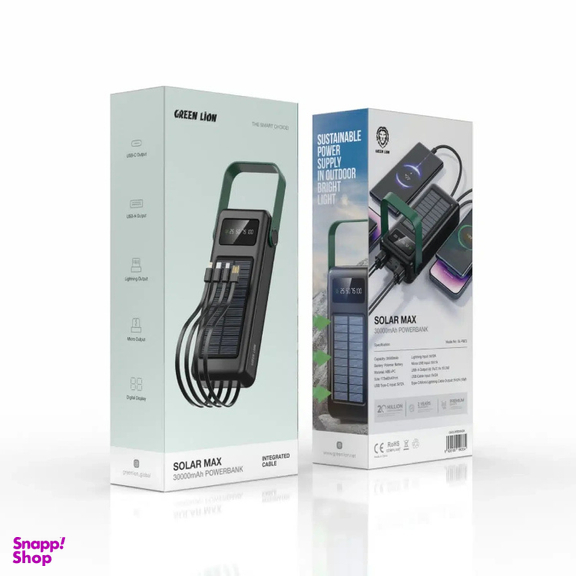 پاوربانک گرین لاین مدل GL-PB72 ظرفیت 30000 میلی‌ آمپر ساعت