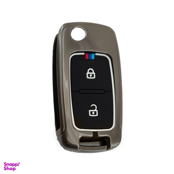 کاور سوئیچ خودرو کالانیکس مدل COV-PARS-10398 طرح فلزی به همراه جاسوئیچی مناسب پژو پارس