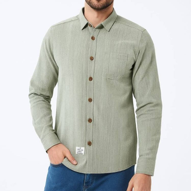پیراهن آستین بلند مردانه مدل 1986111 رنگ سبز