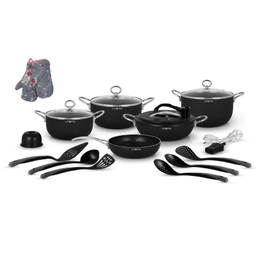 سرویس قابلمه و تابه 18 پارچه گرانیتی لیدوما مدل اکولید سری ECO00404