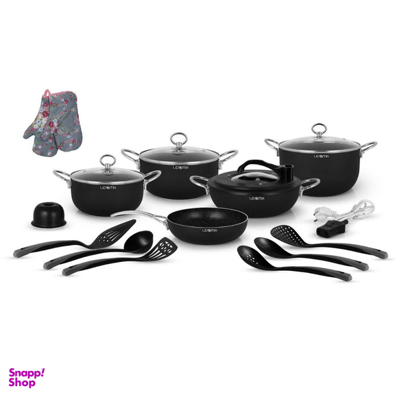 سرویس قابلمه و تابه 18 پارچه گرانیتی لیدوما مدل اکولید سری ECO00404