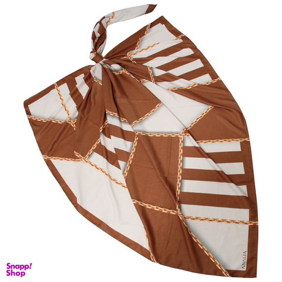 روسری زنانه آنالیا مدل ابریشم دست دوز طرح زنجیری کلاسیک کد ana-2821