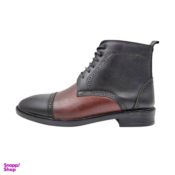 نیم بوت مردانه چرم ریباری مدل Z20 رنگ مشکی قهوه ای