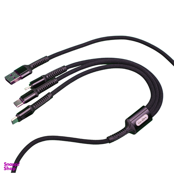 کابل تبدیل USB به microUSB/USB-C/ لایتنینگ گو-دس مدل GD-UC511 طول 1.2 متر