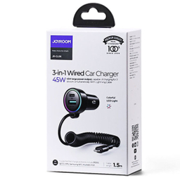 شارژر فندکی فست شارژ Type-C جوی روم مدل JR-CL08 به همراه کابل لایتنینگ طول 1.5 متر