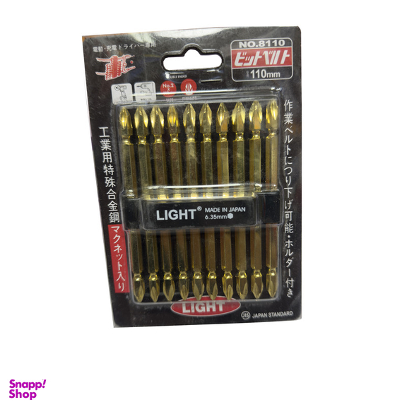 سری پیچ گوشتی دو سر چهار سو لایت مدل بلند کد SMT-LIGHT-JAPAN-8110 بسته 10 عددی