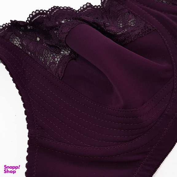 سوتین فنردار زنانه اما مدل دانتل بغل دوخت کد 4921-3100 رنگ بادمجانی