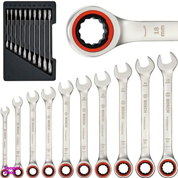 آچار 10 عددی یکسر تخت و یکسر جغجغه بوش کد 1600A02AU0