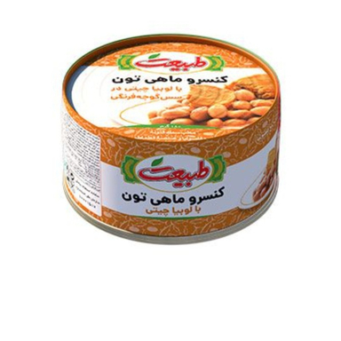 کنسرو ماهی تون با لوبیا چیتی طبیعت وزن 180 گرم