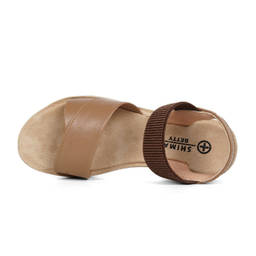 صندل زنانه شیما مدل رزا رنگ نسکافه ای