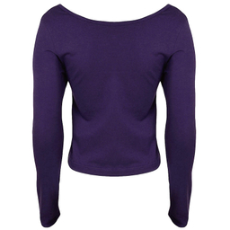 کراپ‌ تیشرت آستین بلند زنانه کانتکس مدل 249014503 رنگ بنفش
