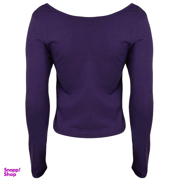 کراپ‌ تیشرت آستین بلند زنانه کانتکس مدل 249014503 رنگ بنفش