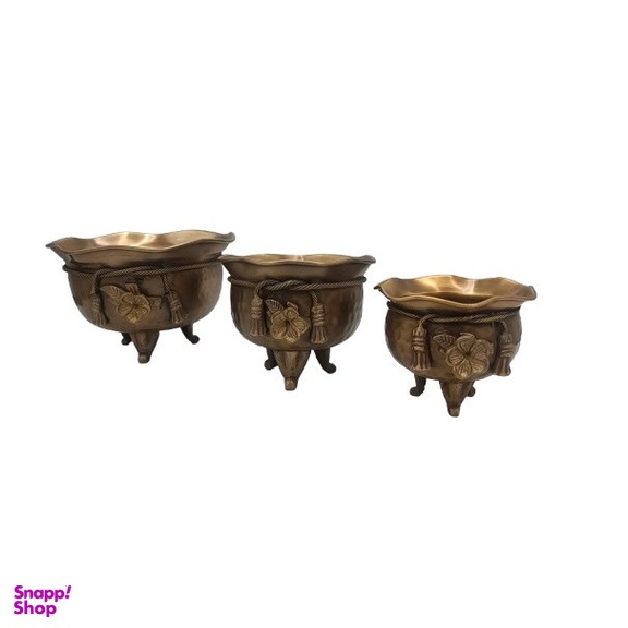 شکلات خوری برنجی مدل چکشی کد 7132-3 مجموعه 3 عددی