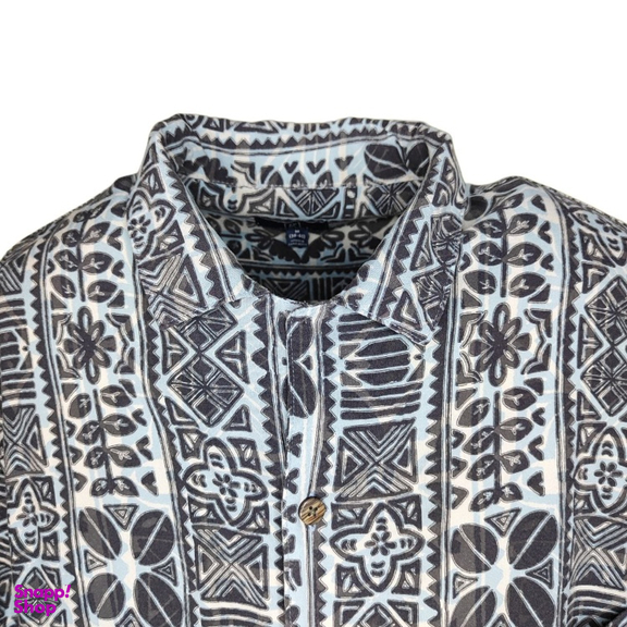 پیراهن مردانه مدل هاوایی رنگ آبی طوسی