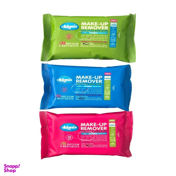 دستمال مرطوب آدونیس مدل 02 سه بسته 20 عددی