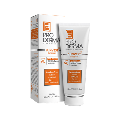 کرم ضد آفتاب ضدچروک پرودرما SPF90 بی رنگ حجم 40 میلی لیتر