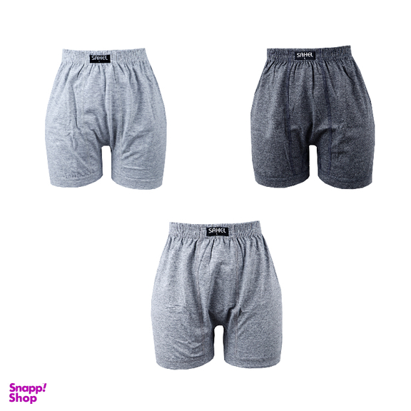 شورت مردانه ساحل مدل پادار کد 399 بسته 3 عددی