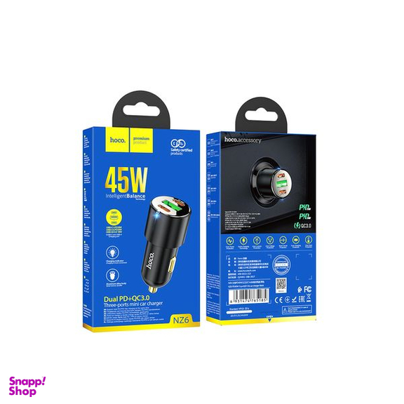 شارژر فندکی 45 وات هوکو مدل NZ6 PD+ QC3.0