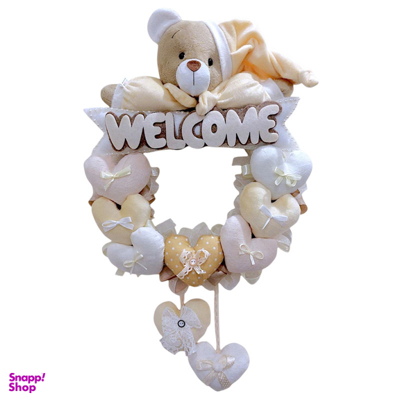 آویز تزیینی اتاق کودک طرح خرس نانان مدل Welcome کد W/Crm