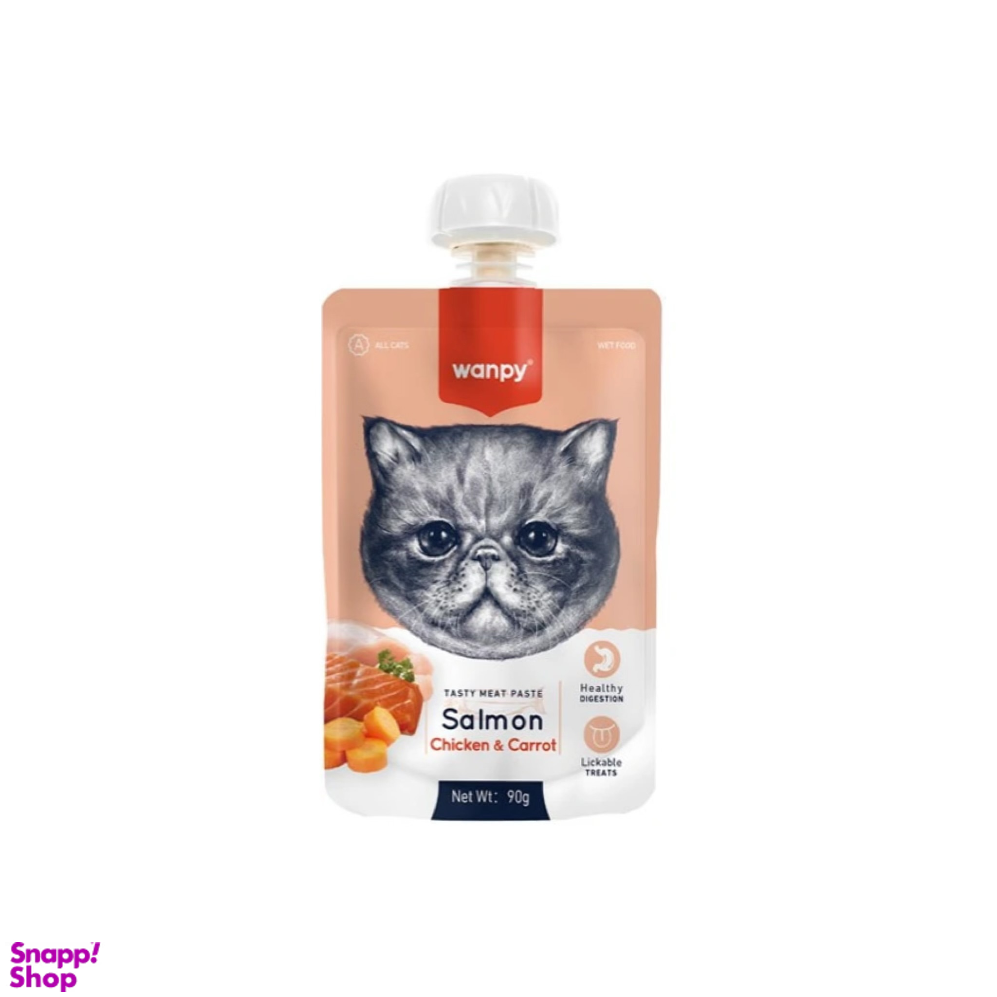 پودینگ گربه ونپی مدل salmon, chicken and carrots وزن 90 گرم