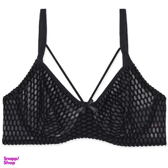 ست دو شورت و سوتین هارنس دار ژوبین طرح لونه زنبوری رنگ مشکی