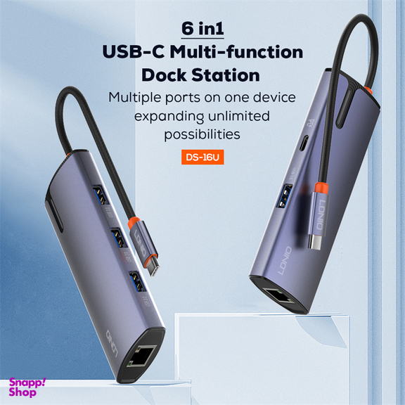 هاب 6 پورت الدینیو مدل DS-16U Type-C