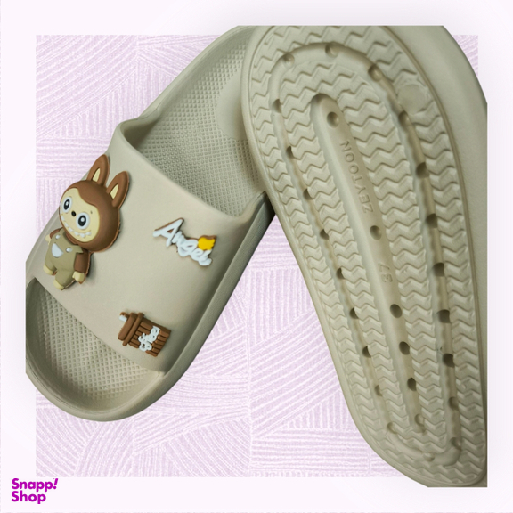 دمپایی زنانه زیتون مدل ملودی لبوبو ویانزا رنگ کرم