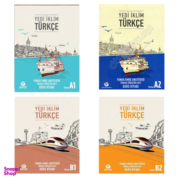 کتاب های آموزش ترکی استانبولی Yedi İklim A1 , A2 , B1 , B2 , CD اثر جمعی از نویسندگان انتشارات شیلر مجموعه 4 جلدی