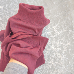 پلیور یقه اسکی مردانه مدل ZRM-E1 رنگ زرشکی تیره