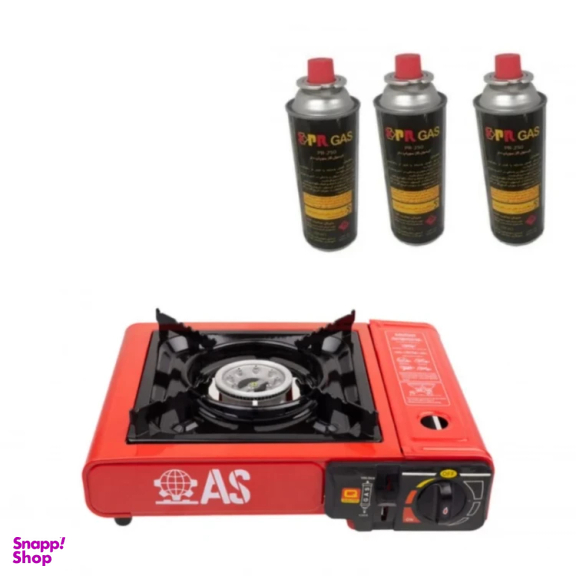 اجاق سفری مدل AS به همراه 3 عدد کپسول گاز هانست