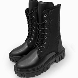 نیم بوت زنانه مدل کاپشنی بندی زیپی