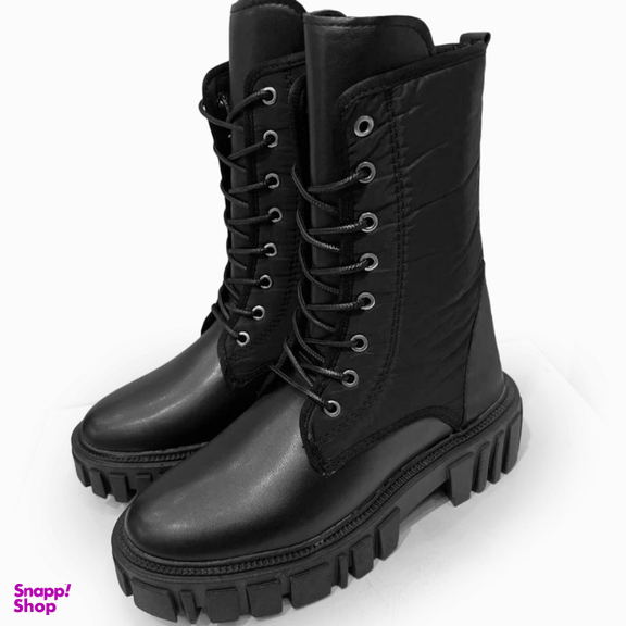 نیم بوت زنانه مدل کاپشنی بندی زیپی