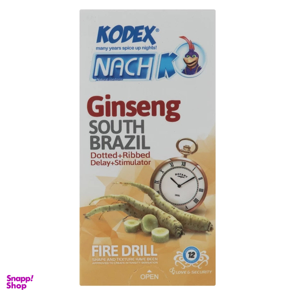 کاندوم تاخیری جینسینگ کدکس مدل Ginseng بسته 12 عددی