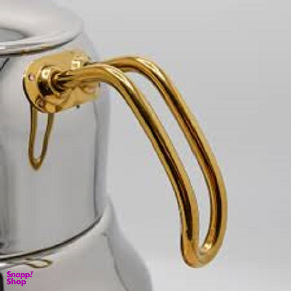 کتری استیل ام جی اس کد 41013 به همراه دو قوری استیل و چینی