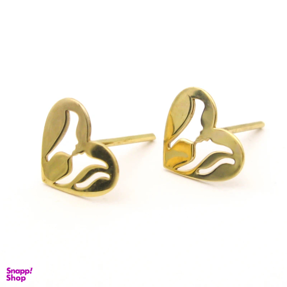 گوشواره طلا 18 عیار زنانه کاپانی طرح قلب کد KE008