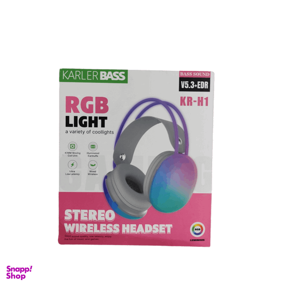 هدفون بلوتوثی کارلر بیس مدل RGB Light KR-H1