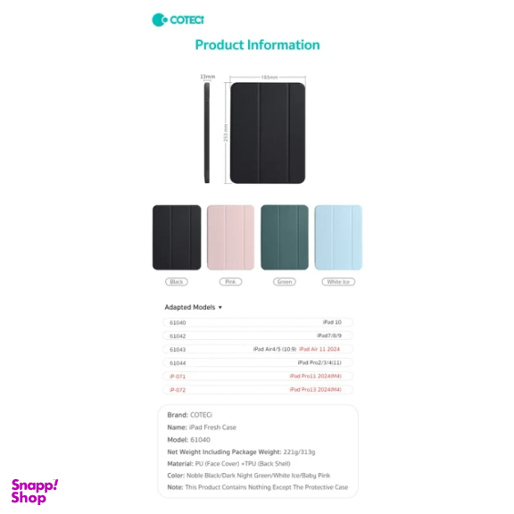 کیف کلاسوری تبلت کوتسی مدل 61042 مناسب اپل 10.2 اینچ iPad 7/8/9