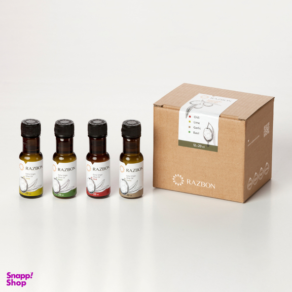 روغن زیتون فرابکر طعم‌دار کرونایکی رزبن حجم 20 میلی لیتر بسته 12 عددی