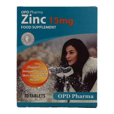 قرص زینک او پی دی فارما 15 میلی گرمی بسته 30 عددی