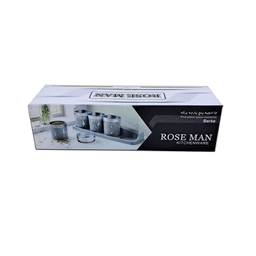 ست جای ادویه 5 پارچه رزمن مدل برکه طرح ماربل
