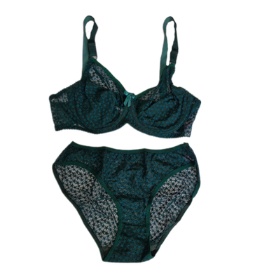 ست شورت و سوتین زنانه ژوبین طرح ستاره کد 02 رنگ سبز تیره