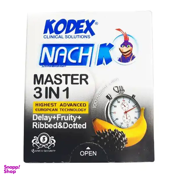 کاندوم تاخیری و خاردار ناچ کدکس مدل Master 3 In 1 بسته 3 عددی