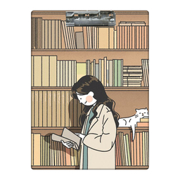 تخته شاسی بامبیلیپ طرح گربه و کتابخانه کد 1740711 سایز A4