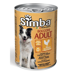 کنسرو غذای سگ سیمبا طعم مرغ کد 5606 وزن 415 گرم