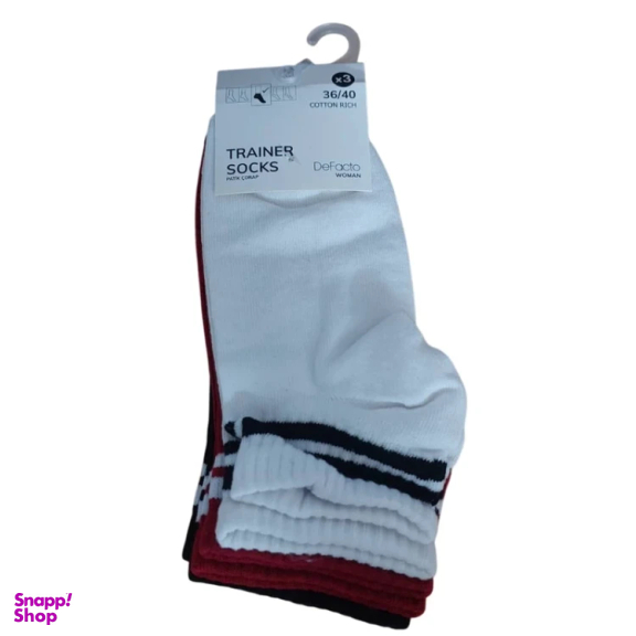 جوراب زنانه ال سی وایکیکی مدل Trainer بسته 3 جفتی