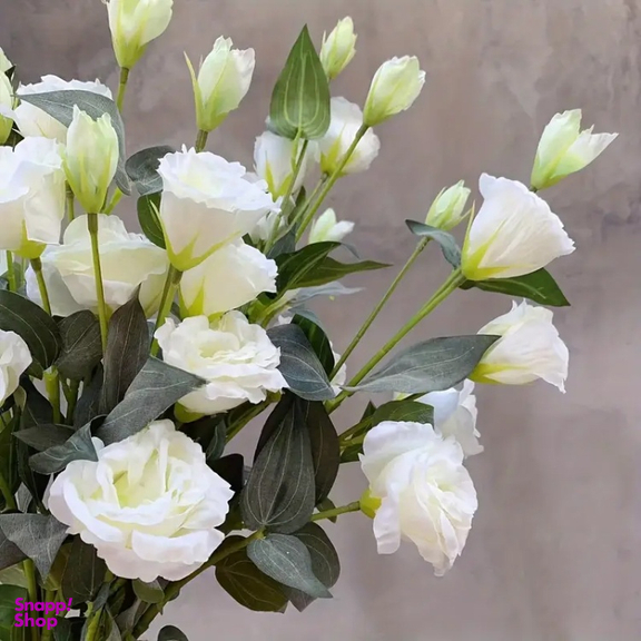 شاخه گل لیسیانتوس مصنوعی کد 1852w رنگ سفید