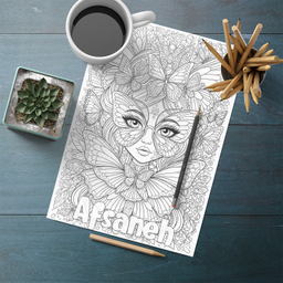 کاغذ رنگ آمیزی A4 لاژید مدل اسم افسانه کد PRT بسته 10 عددی