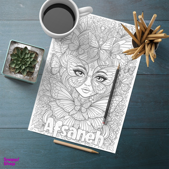 کاغذ رنگ آمیزی A4 لاژید مدل اسم افسانه کد PRT بسته 10 عددی