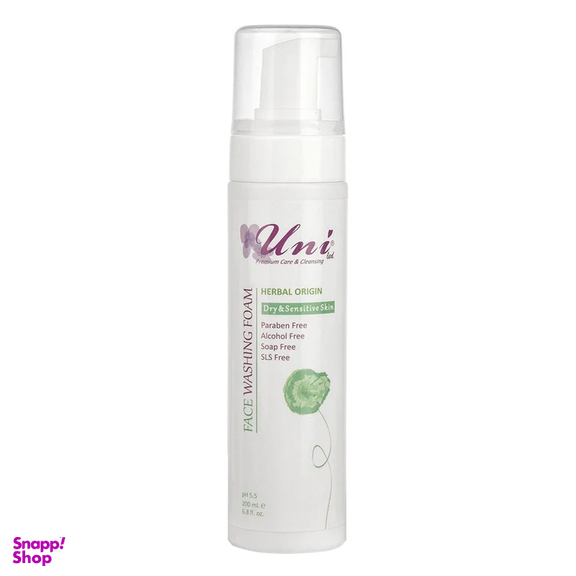 فوم شستشو صورت یونی لد سری Herbal Origin مدل Dry & Sensitive Skin حجم 200 میلی‌ لیتر